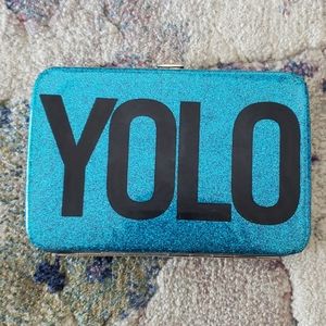 Yolo blue sparkle wallet